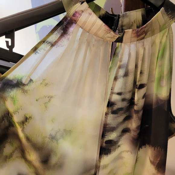 Freda's Silk Watercolour Halter Neck Blouse - Picture 6 of 13